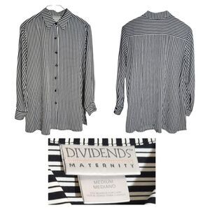 Black and White Striped Men's Button Down Shirt